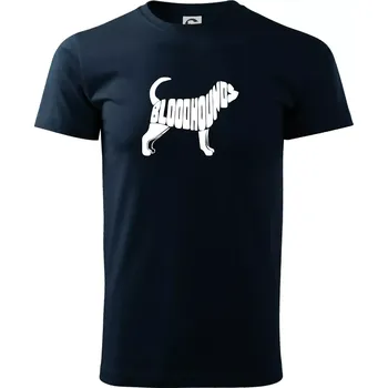 Pánské tričko Bloodhound nápis v těle - Triko extra velké (5-8XL) - 6XL ( Námořní modrá (téměř černá) )