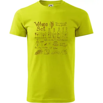 Víno vše pohromadě - Klasické pánské triko vyšší gramáže - S ( Limetková )