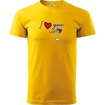 Pánské tričko I love you and red wine - Triko extra velké (5-8XL) - 6XL ( Žlutá )
