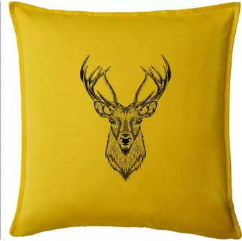 Polštář Jelen kresba - Polštář 50x50 - 50x50 - Pouze potah ( Žlutá )