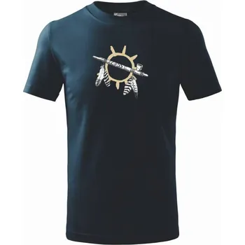 Chlapecké tričko Indiánská dýmka - Tričko dětské bavlněné - 98 cm / 2 roky ( Námořní modrá (velmi tmavá - téměř černá) )