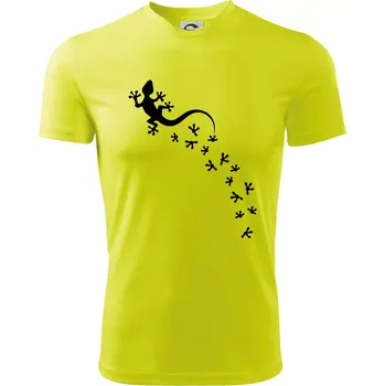 Chlapecké tričko Geocaching Gekoni - Dětské triko sportovní (dresovina) - 122 cm/6 let ( Neonově žlutá )