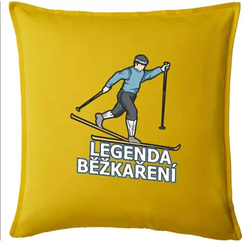 Polštář Legenda běžkaření - Polštář 50x50 - 50x50 - Pouze potah ( Žlutá )