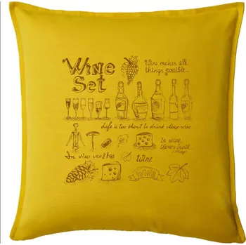 Polštář Víno vše pohromadě - Polštář 50x50 - 50x50 - Pouze potah ( Žlutá )