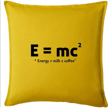 Polštář e = mc2 - coffee milk - Polštář 50x50 - 50x50 - Pouze potah ( Žlutá )