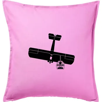 Polštář RC letadlo - Polštář 50x50 - 50x50 - Pouze potah ( Růžová )