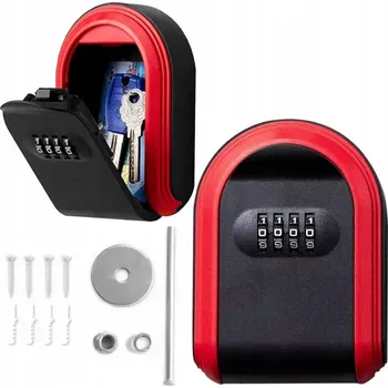 Skříňka na klíč SCHRÁNKA SKŘÍŇKA NA KLÍČE UZAMYKATELNÁ NA KÓD VELKÁ S UPEVNĚNÍM SADA SKRÝŠ