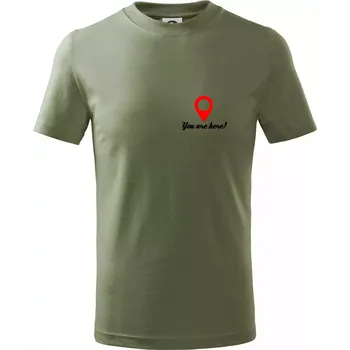 Chlapecké oblečení You are here - Tričko dětské bavlněné - 98 cm / 2 roky ( Khaki )