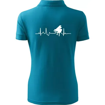 Piano ekg - křídlo - Polokošile dámská Pique Polo - 2XL ( Tmavý tyrkys )