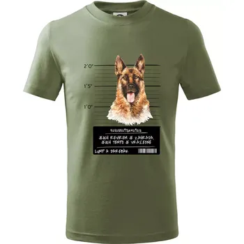 Lump a darebák - Německý ovčák - Tričko dětské bavlněné - 122 cm/6 let ( Khaki )