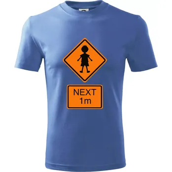 Chlapecké tričko Pozor člověk next 1m (Moňas) - Tričko dětské bavlněné - 98 cm / 2 roky ( Azurově modrá )