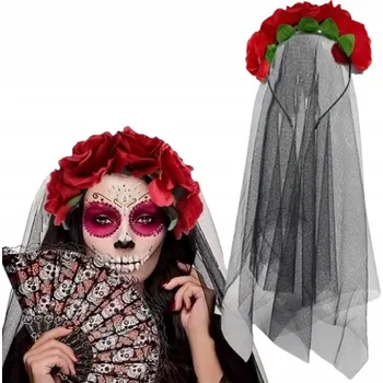 Karnevalový kostým Čelenka věnec s květinami coco závoj kostým kostým na Halloween