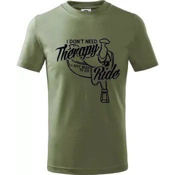 I don't Therapy Ride - jezdkyně - Tričko dětské bavlněné - 98 cm / 2 roky ( Khaki )