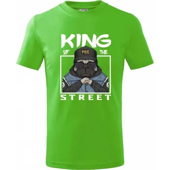 Mops king of street - Tričko dětské bavlněné - 98 cm / 2 roky ( Apple Green )