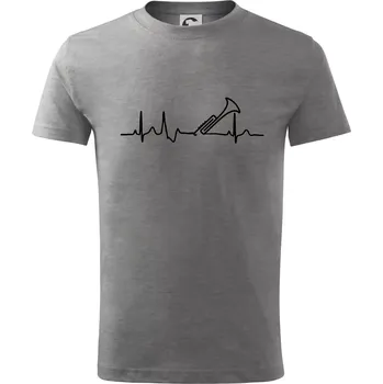 Chlapecké tričko Trubka ekg - Tričko dětské bavlněné - 98 cm / 2 roky ( Tmavě šedý melír )