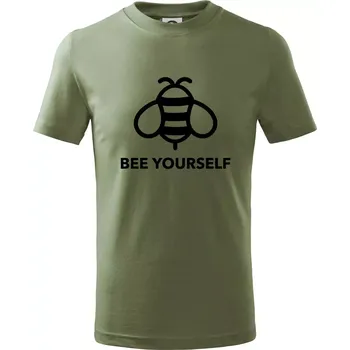 Bee yourself - Tričko dětské bavlněné - 98 cm / 2 roky ( Khaki )