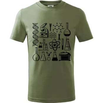 Chlapecké oblečení Laboratoř - ikony - Tričko dětské bavlněné - 98 cm / 2 roky ( Khaki )