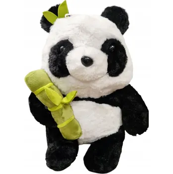 plyšák PLYŠOVÁ HRAČKA PRO DĚTI PLYŠÁK MEDVÍDEK PANDA S BAMBUSEM 28 CM E2640 EMAJ