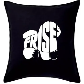 Polštář Bišonek - fries nápis v těle - Polštář 50x50 - 50x50 - Pouze potah ( Černá )