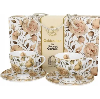 Duo anglické růže bílý porcelánový Šálek 220 ml 2 ks