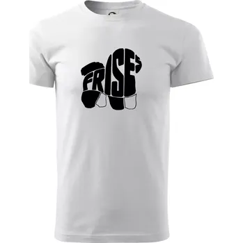 Pánské tričko Bišonek - fries nápis v těle - Triko extra velké (5-8XL) - 8XL ( Bílá )