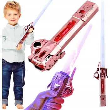 Dětská zbraň SVĚTELNÝ MEČ PRO DĚTI SAMURAJSKÝ SKLÁDACÍ SVÍTÍ VE TMĚ ZVUK XXL