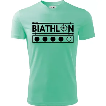 Biathlon terč a hůlky - Dětské triko sportovní (dresovina) - 158 cm/12 let ( Mátová )