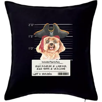 Polštář Lump a darebák pudl - Polštář 50x50 - 50x50 - Pouze potah ( Černá )