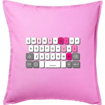 Polštář Klávesnice miluju tě - Polštář 50x50 - 50x50 - Pouze potah ( Růžová )
