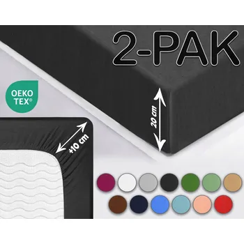 Prostěradlo Sesto Senso přiléhavé prostěradlo s gumičkou JERSEY Grafitové 180x200 cm