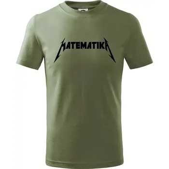 Matematika rock logo - Tričko dětské bavlněné - 98 cm / 2 roky ( Khaki )