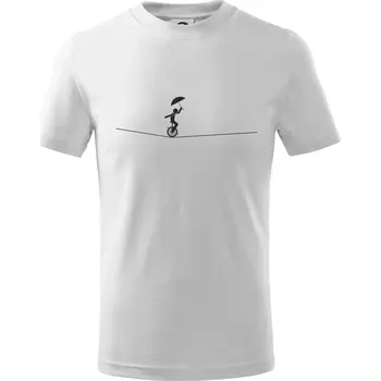 Jednokolka akrobat - Tričko dětské bavlněné - 98 cm / 2 roky ( Bílá )