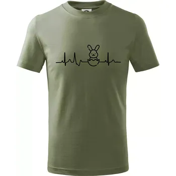 EKG Velikonoční zajíc - Tričko dětské bavlněné - 98 cm / 2 roky ( Khaki )