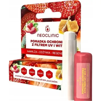 Péče o rty Neoclinic Ochranný balzám na rty s UV filtrem a vitamínem E Jahoda Vosk vosk Hydratační