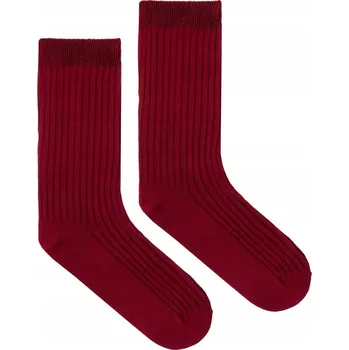 Dámské ponožky KABAK Ponožky bordó BO široký proužek 36-41 červené velikost 36-40