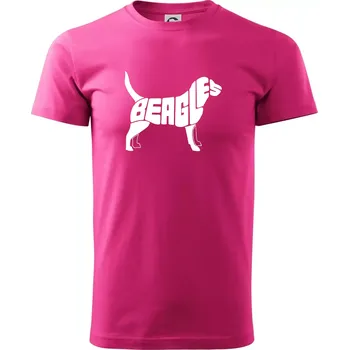 Pánská móda Bígl - nápis v těle - Klasické pánské triko vyšší gramáže - L ( Purpurová )