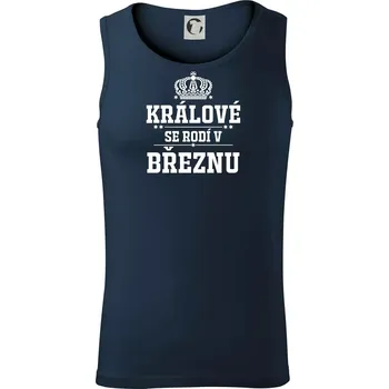 Pánská móda Králové se rodí v březnu - Tílko pánské Core - S ( Námořní modrá (velmi tmavá - téměř černá) )