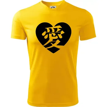 Chlapecké tričko Láska japonština čínština - Dětské triko sportovní (dresovina) - 122 cm/6 let ( Žlutá )