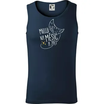 Miluju tě na měsíc a zpět - Tílko pánské Core - L ( Námořní modrá (velmi tmavá - téměř černá) )