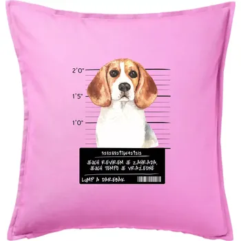 Polštář Lump a darebák bígl - Polštář 50x50 - 50x50 - Pouze potah ( Růžová )