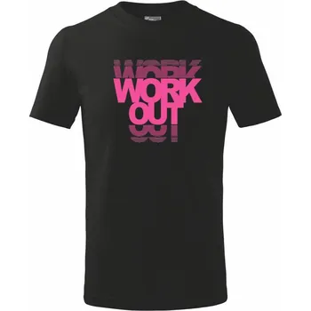 Chlapecké tričko Workout nápis - Tričko dětské bavlněné - 98 cm / 2 roky ( Černá )