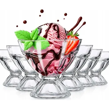 Sklenice Skleněné Poháry na zmrzlinu 100 ml 6 ks