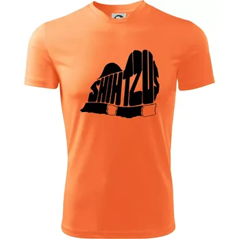 Shih-tzu - nápis v těle - Dětské triko sportovní (dresovina) - 134 cm/8 let ( Neon mandarine )