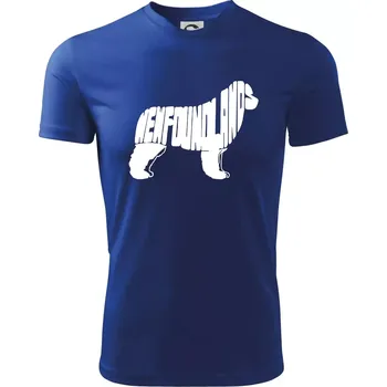 Chlapecké tričko Novofundlandský pes - nápis v tělě - Dětské triko sportovní (dresovina) - 134 cm/8 let ( Královská modrá )