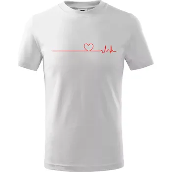 Chlapecké tričko Poker EKG srdce červené - Tričko dětské bavlněné - 98 cm / 2 roky ( Bílá )