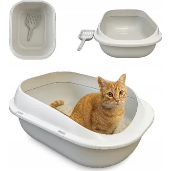 Toaleta pro kočku Velká, prostorná, stelivo pro kočky KOČIČÍ TOALETA s lopatkou (F099)