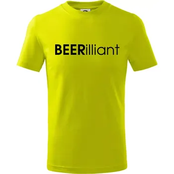 Chlapecké tričko Pivní nápisy BEERrilliant - Tričko dětské bavlněné - 98 cm / 2 roky ( Limetková )