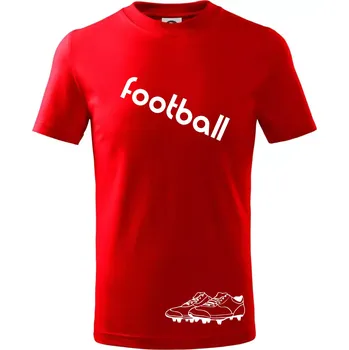 FOOTBALL nápis šikmo - Tričko dětské bavlněné - 98 cm / 2 roky ( Červená )