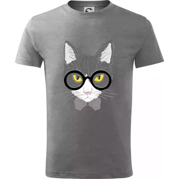 Hipster Mikeš - Tričko dětské bavlněné - 98 cm / 2 roky ( Tmavě šedý melír )