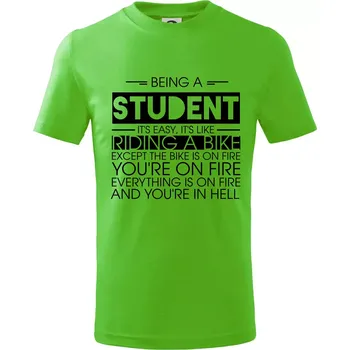 Being a student - bike - Tričko dětské bavlněné - 98 cm / 2 roky ( Apple Green )
